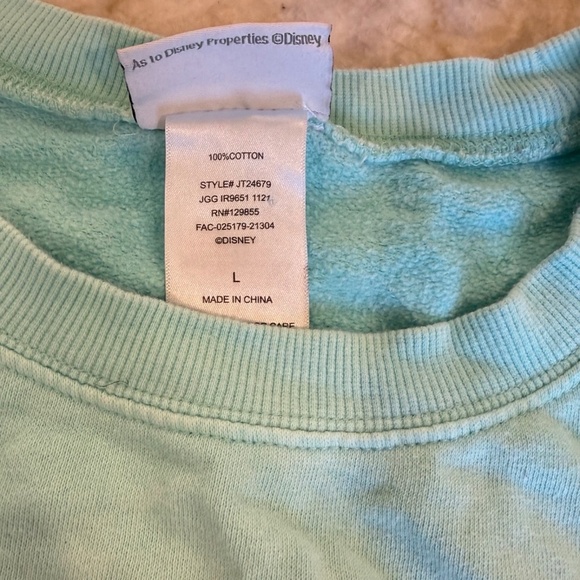 Walt Disney World Parks Unisex Ombre Crewneck Mickey Sweatshirt; Teal Size Large - Picture 6 of 7
